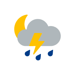 Nacht: örtlich leichte Gewitter