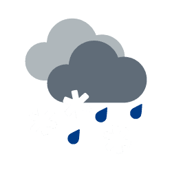 Nacht: starker Schneeregen