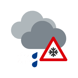 Nacht: Schneeregen, örtlich gefrierend
