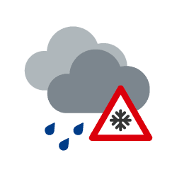 Nacht: Sprühregen, örtlich gefrierend
