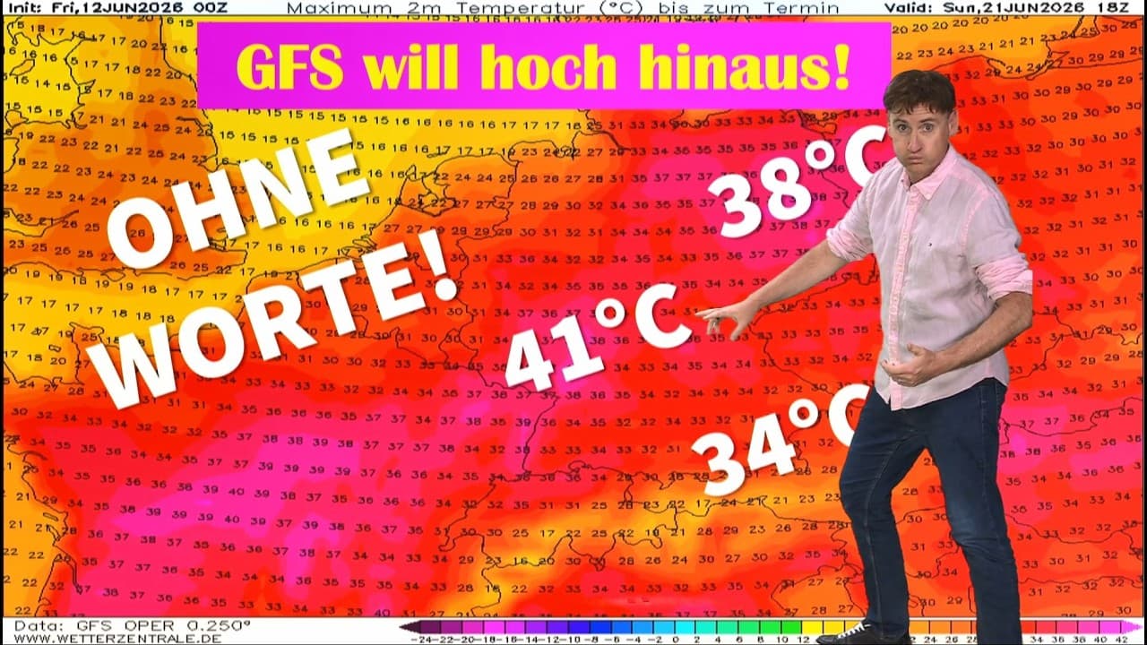 40°C bei GFS - wie realistisch ist dieses Szenario? Großwetterlage kippt nächste Woche komplett!